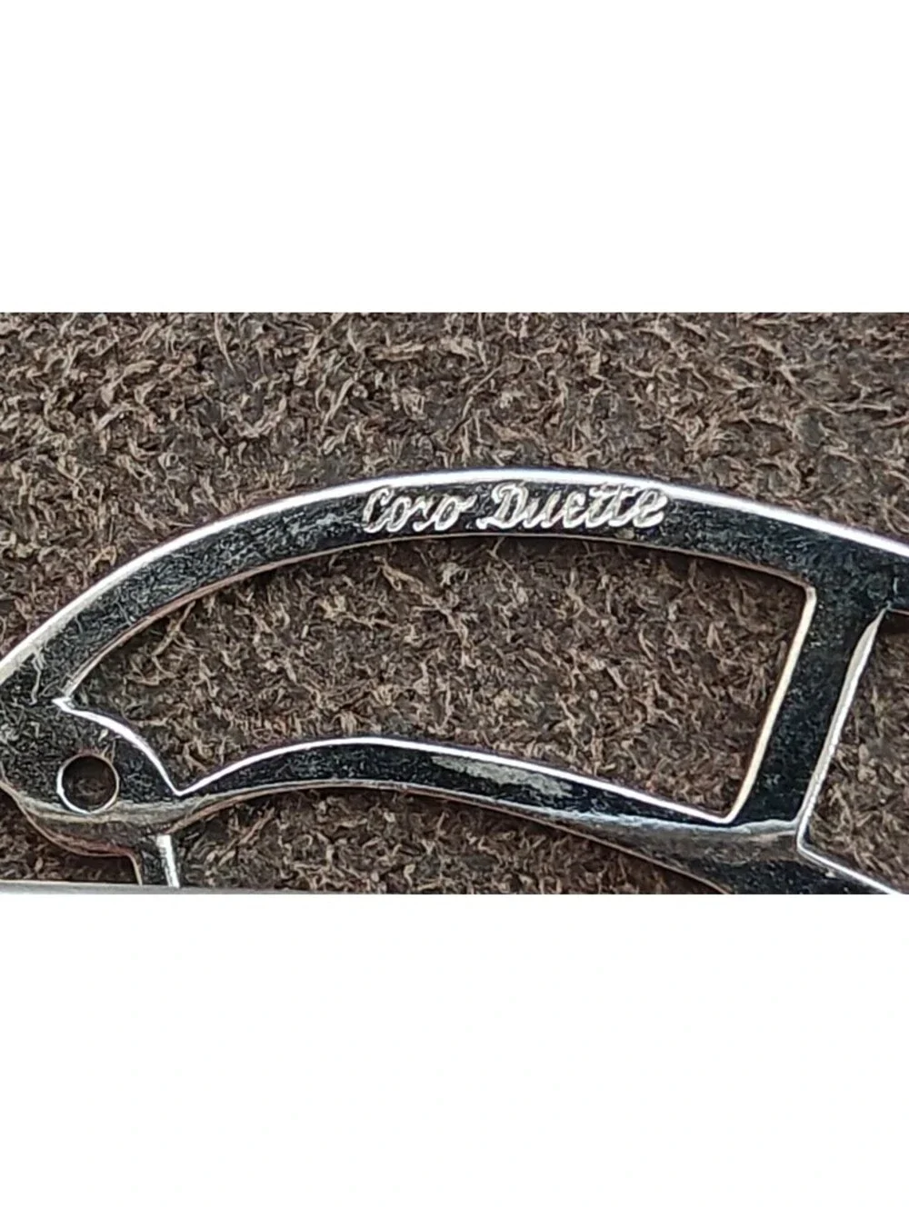 1930s Stamped Coro Duette Silver Tone Coro Duette Brooch Frame